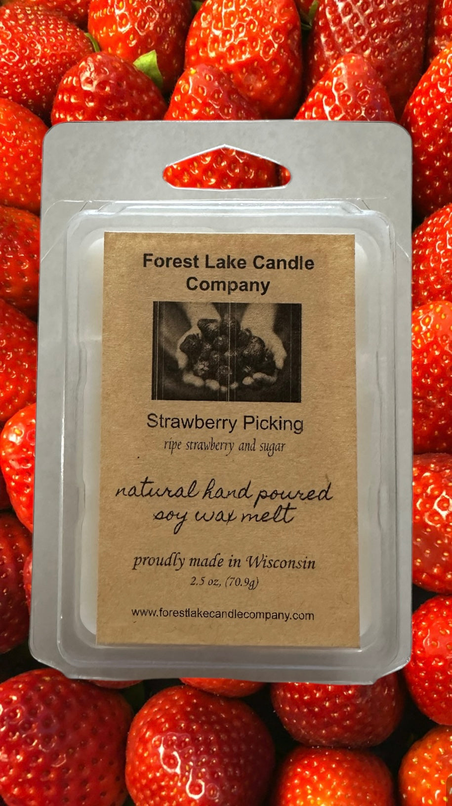 Strawberry picking wax melt