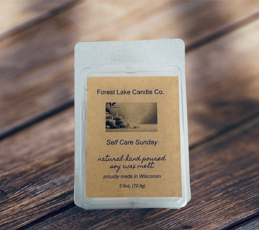 Self Care Sunday wax melt, 100%soy wax, handmade, Eco-friendly, 2.5 oz