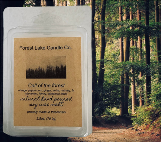 Call of the forest wax melt, 100% soy wax, handmade, Eco-friendly, 2.5 oz